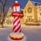 Inflatable Xmas Lighthouse, Lighted Blow Up North Pole Sign with Built in LED Lights, Light Up Holiday Winter Lawn Yard Garden Decor
